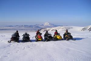Snow-mobile tour on Vatnajökull Glacier